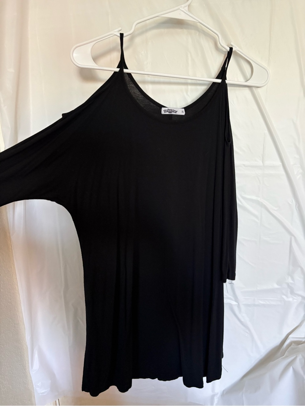 ASOS Black peek a boo Shoulders flowy shirt